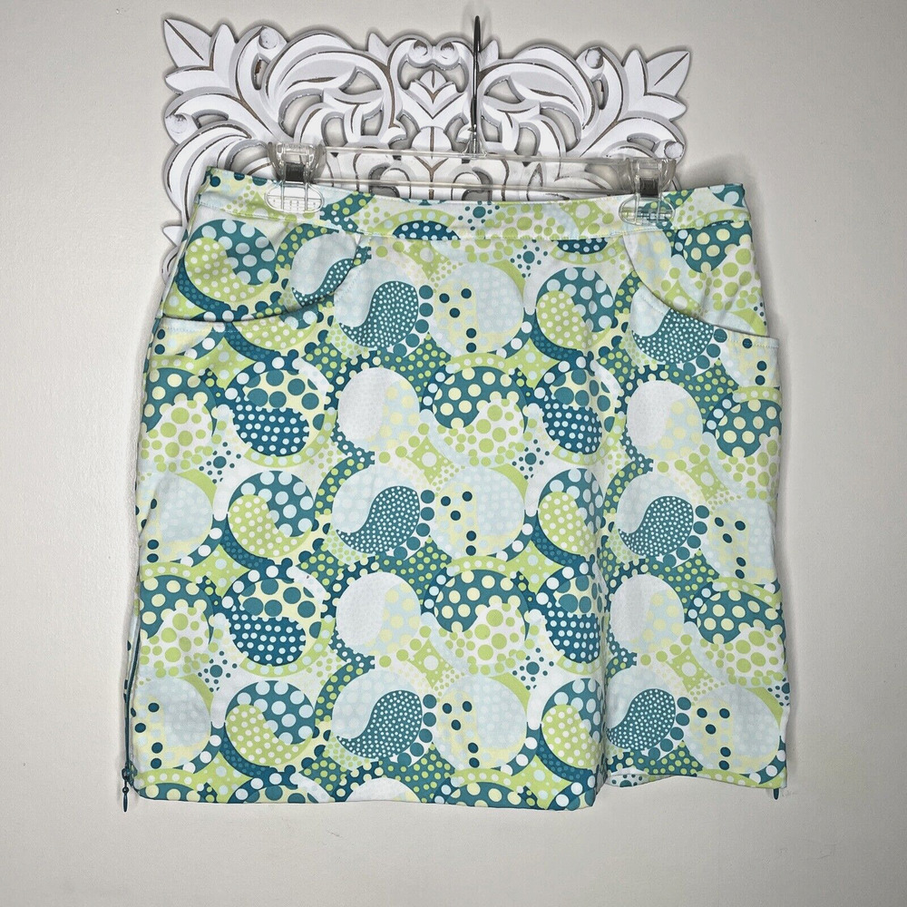 BETTE & COURT SKORT size 10 Shorts Skirt Golf Tennis Pickleball GREEN WHITE